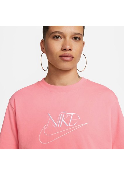 Sportswear Pamuklu Bol Kesim Kadın Pembe T-Shirt - (FB8203-611) fırsatları