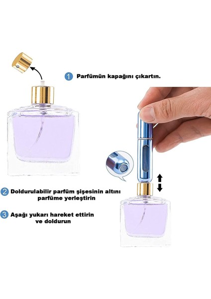 Seyahat Parfüm Şişesi Doldurulabilir Mini Cep Parfüm Şişesi Atomizer ( 1 Adet )