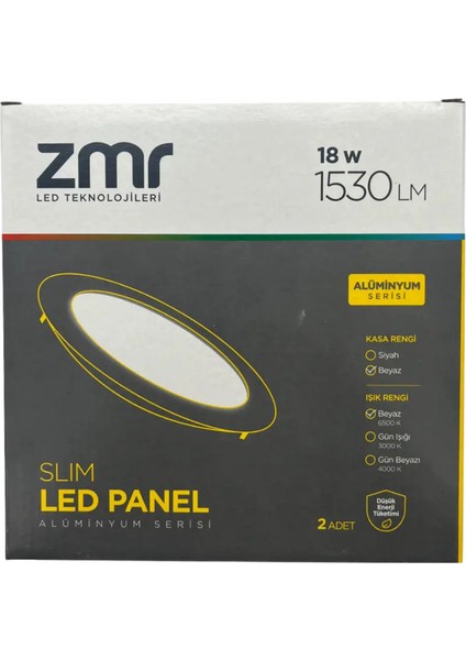 18WATT Sıva Altı Yuvarlak Slim LED Panel Alüminyum Soğutuculu 6400K Beyaz Işık indirimleri