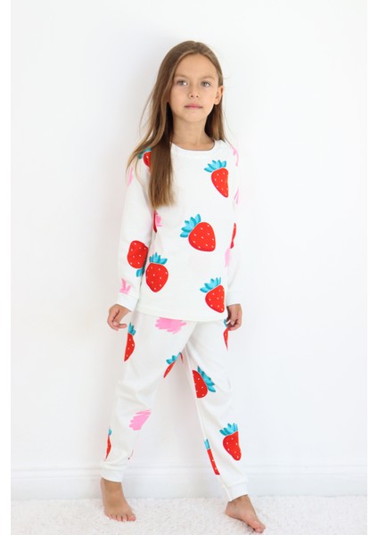 Kız Çocuk Orta Kalınlıkta Basic Baskılı Pijama Takımı indirimleri