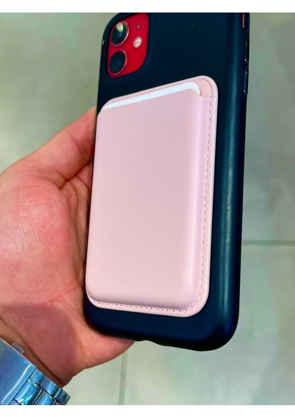 Magsafe Uyumlu Siyah Suni Deri Telefon Arkası Cüzdan Magsafe Kartlık fırsatları