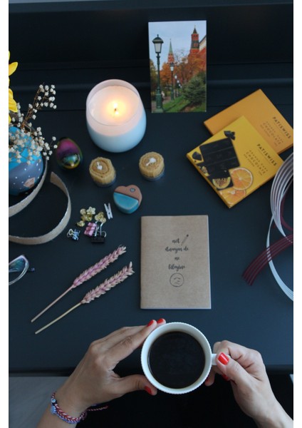 Kraft Not Defteri - 6 Eğlenceli Hediye 30 Sayfa Çizgisiz %100 Geri Dönüşümlü Kağıttan Üretim