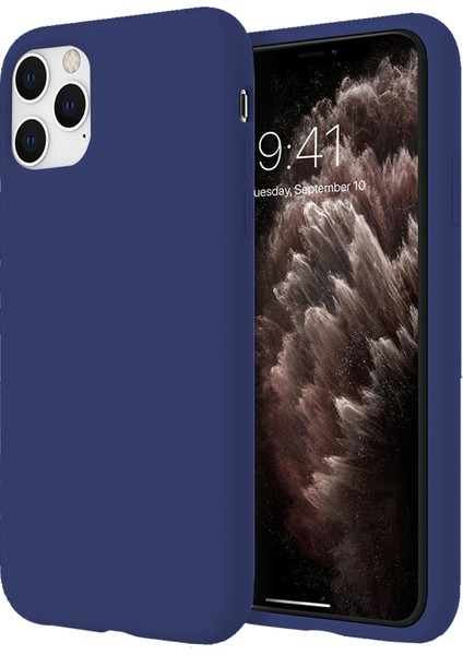 Apple iPhone 11 Pro Max İnce Mat Silikon Kılıf Lacivert