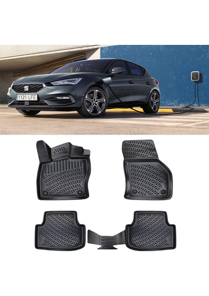 Seat Leon 2020 Sonrası e hybrid Havuzlu Paspas Tsi / e-hybrid 3D Havuzlu Paspas Siyah