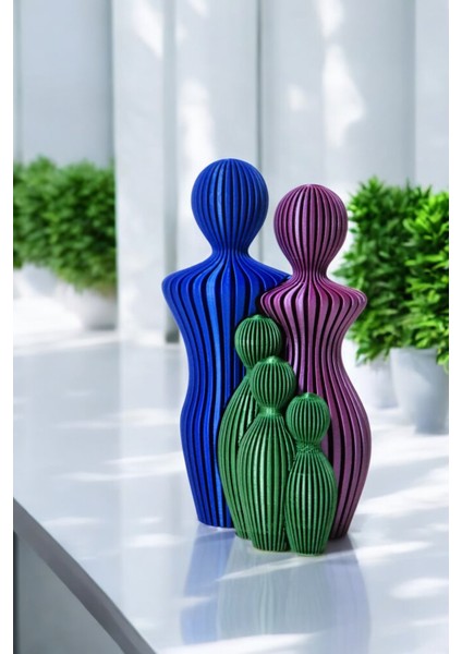 Aile Bağları Biblo Seti - Ipek Renklerin Modern Dokunuşu fırsatları