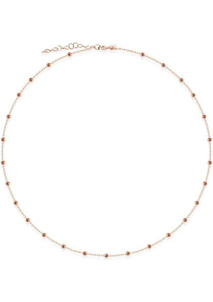 Gümüş Zincir Kolye Toplu Rose