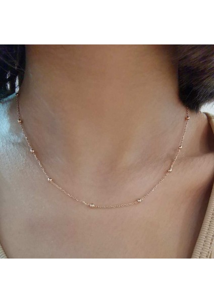 Gümüş Zincir Kolye Toplu Rose fiyatları