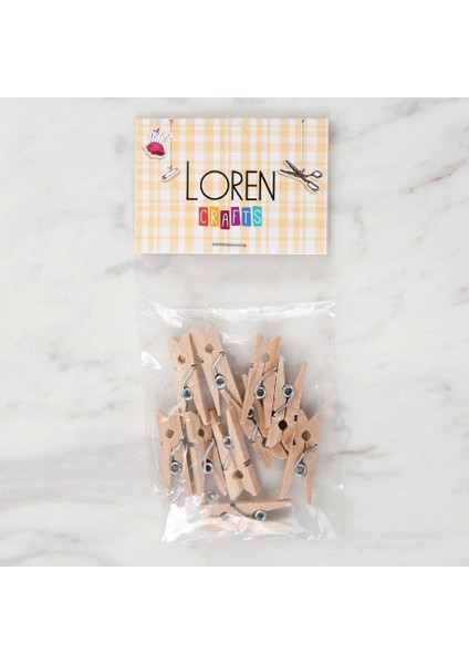 Loren 10 Lu Natural Mini Ahşap Mandal fiyatları