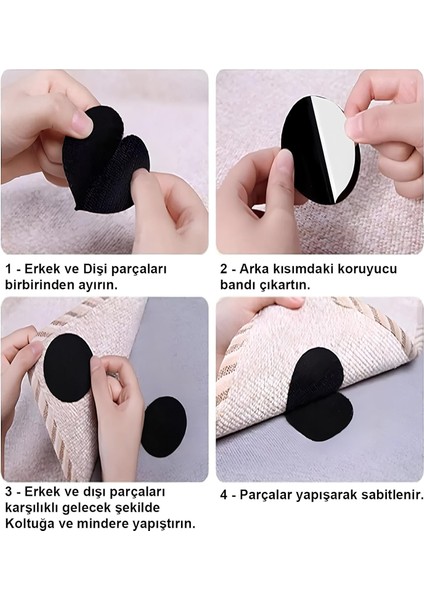 Halı Kilim Koltuk Örtüsü Sabitleyici Cırt 10 Adet Kaydırmaz Kendinden Yapışkanlı Cırt indirimleri