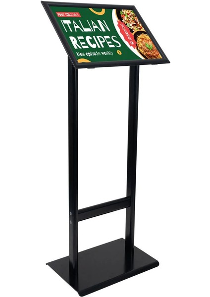 A2(42X60) Siyah Sac Taban Çift Ayaklı Menü ve Bilgilendirme Panosu Ayaklı Reklam Panosu