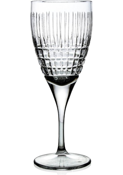 Kesme Kristal Beyaz ve Rose Şarap Kadeh 6 Adet 230CC