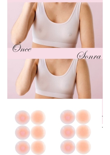 6 Çift Silikon Göğüs Ucu Kapatıcı, Meme Ucu Kapatıcı Göğüs Ucu Gizleyici