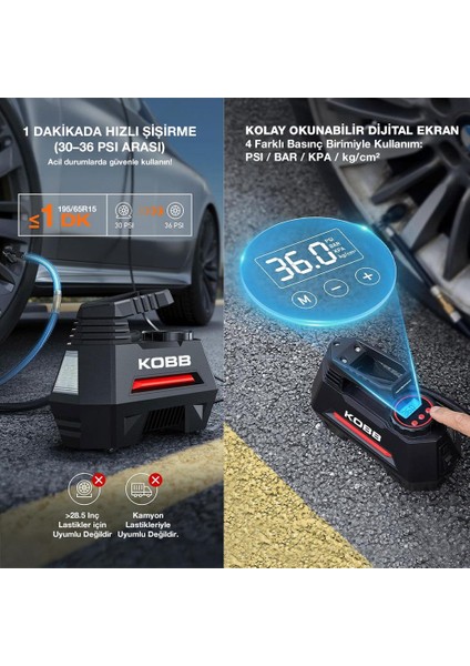 KB180 12VOLT 150 Psı Ayarlanabilir Dijital Basınç Göstergeli Lastik Şişirme Pompası fırsatları