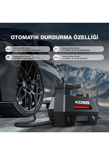 KB180 12VOLT 150 Psı Ayarlanabilir Dijital Basınç Göstergeli Lastik Şişirme Pompası indirimleri