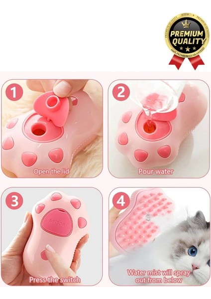 Yeni Seri Tüy Bakımı Pati Desenli Şarjlı Su Hazneli Doldurulan Kedi Köpek Evcil Hayvan Buharlı Tarak fırsatları