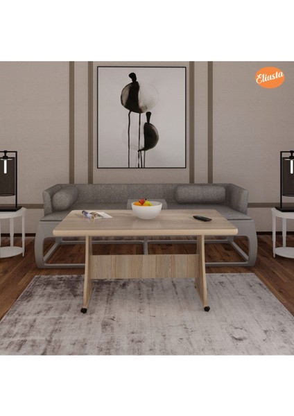 Tekerlekli Mdf Masa %100 Mdf Çalışma Masası Salon Orta Sehpa fırsatları