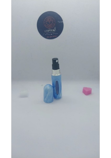Mini Seyahat Parfüm Dolumlu Atomizer, Taşınabilir Parfüm Sprey Şişesi 5 ml (Mavi Desenli) modelleri