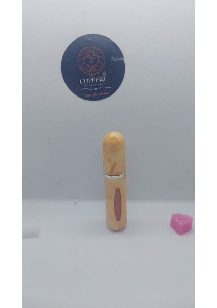 Mini Seyahat Parfüm Dolumlu Atomizer, Taşınabilir Parfüm Sprey Şişesi 5 ml (Krem Desenli)