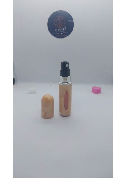 Mini Seyahat Parfüm Dolumlu Atomizer, Taşınabilir Parfüm Sprey Şişesi 5 ml (Krem Desenli) indirimleri