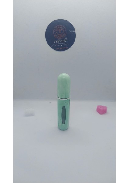 Mini Seyahat Parfüm Dolumlu Atomizer, Taşınabilir Parfüm Sprey Şişesi 5 ml (Yeşil Desenli)