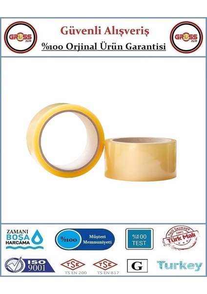 Koli Bandı Şeffaf - En: 45MM - Boy: 80-100 Metre - 2 Adet fiyatları