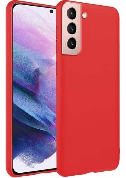 Samsung Galaxy S22 Plus İnce Mat Silikon Kılıf Kırmızı