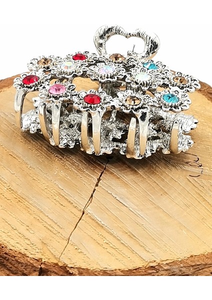 Döküm Metal Renkli Taşlı Lüks Toka