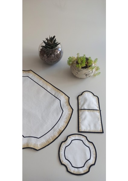 Luxury Style 18 Parça Linen Kumaş Amerikan Servis Seti