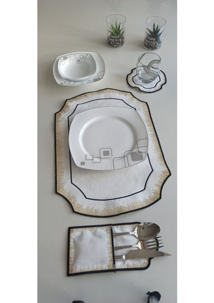 Luxury Style 18 Parça Linen Kumaş Amerikan Servis Seti fiyatları