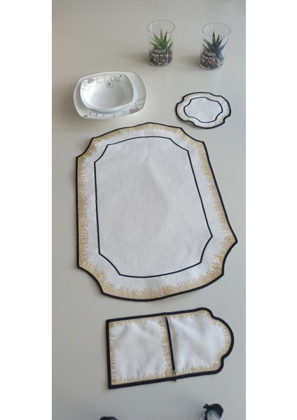 Luxury Style 18 Parça Linen Kumaş Amerikan Servis Seti modelleri