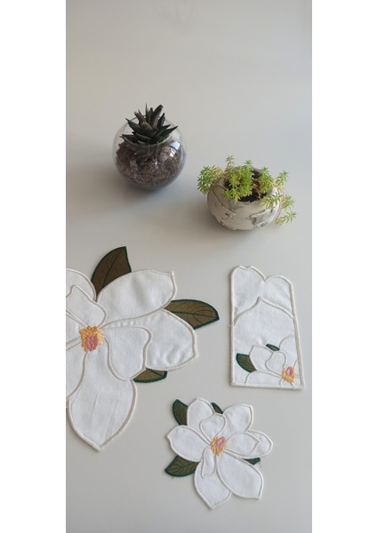 Lotus Flower 18 Parça Linen Kumaş Amerikan Servis Seti modelleri