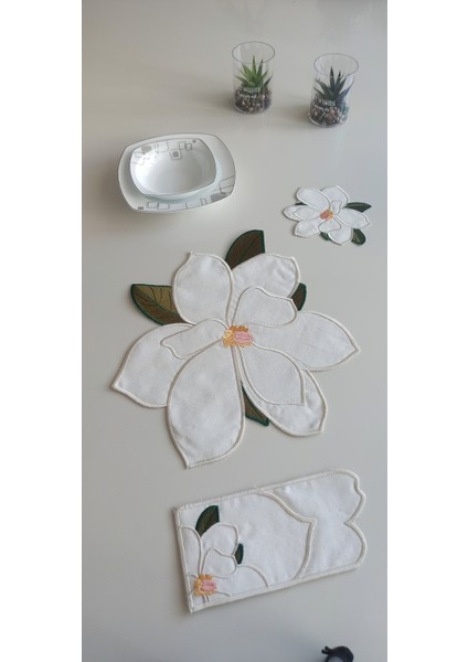 Lotus Flower 18 Parça Linen Kumaş Amerikan Servis Seti