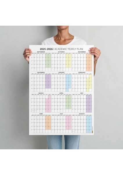 2025-2026 Akademik Duvar Takvimi, Eylül Başlangıçlı Takvim, Akademik Planlayıcı Takvim, Akademik Yılı Takvimi, 2025-2026 Academic Wall Calendar, Academic Wall Planner
