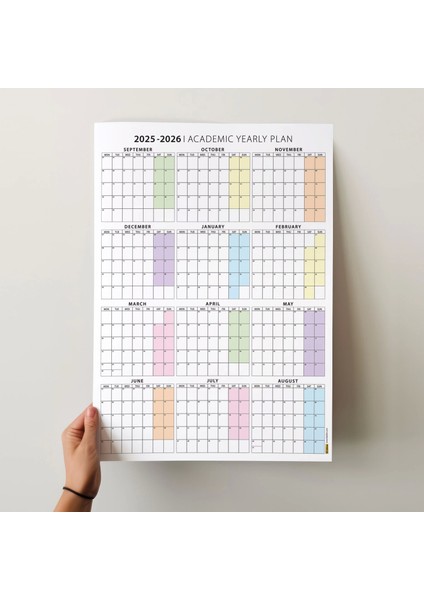 2025-2026 Akademik Duvar Takvimi, Eylül Başlangıçlı Takvim, Akademik Planlayıcı Takvim, Akademik Yılı Takvimi, 2025-2026 Academic Wall Calendar, Academic Wall Planner indirimleri