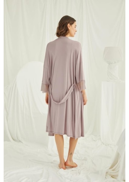 Monamise Dantelli Hamile Lohusa Sabahlık Takımı indirimleri