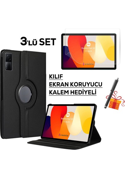 Xiaomi Redmi Pad Se 11 Inç 2023 Tablet Kılıfı Ekran Koruyucu Kalem Hediyeli Set Kapaklı Standlı