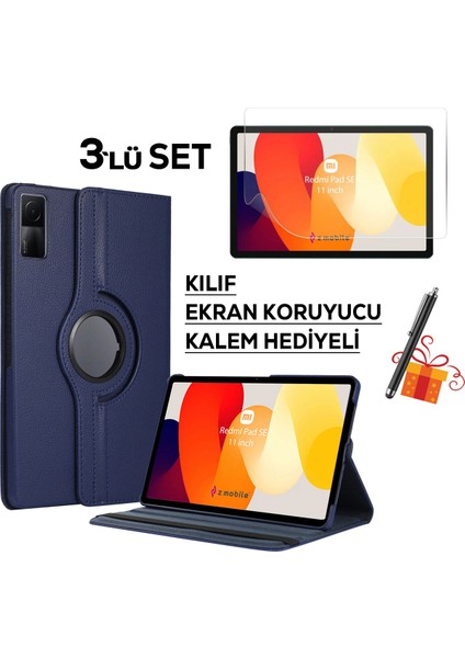 Xiaomi Redmi Pad Se 11 Inç 2023 Tablet Kılıfı Ekran Koruyucu Kalem Hediyeli Set Kapaklı Standlı
