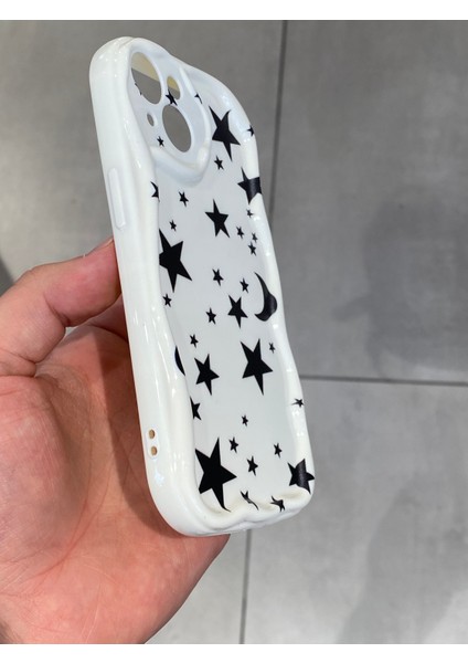 Apple iPhone 13 ve 14 Uyumlu Ay Yıldız Desenli Sert Silikon Kılıf modelleri