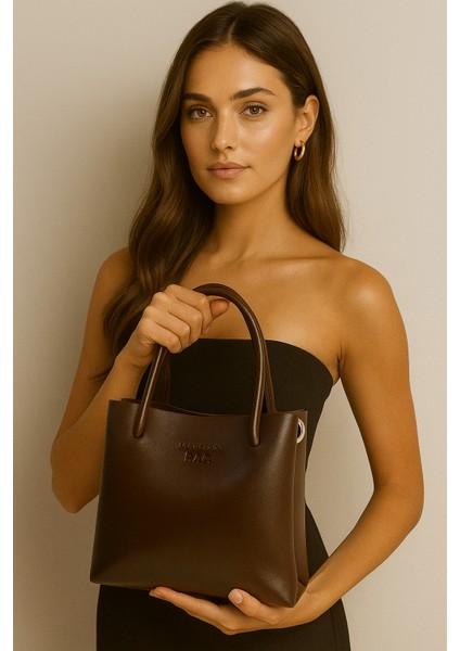 Amor Claro Kahverengi Tek Bölmeli Kadın El Kol ve Omuz Çantası