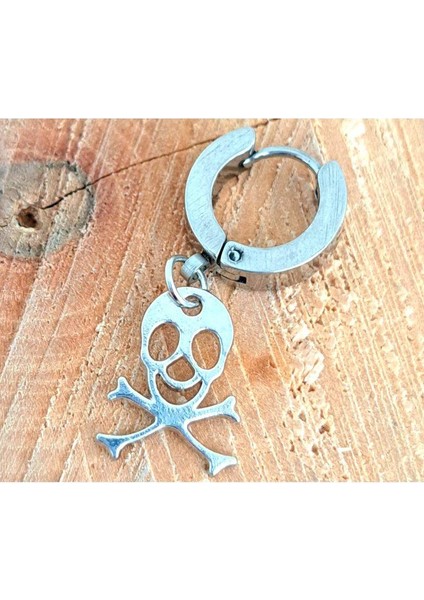 Çelik Gümüş Renk Kuru Kafalı Unisex Küpe fiyatları