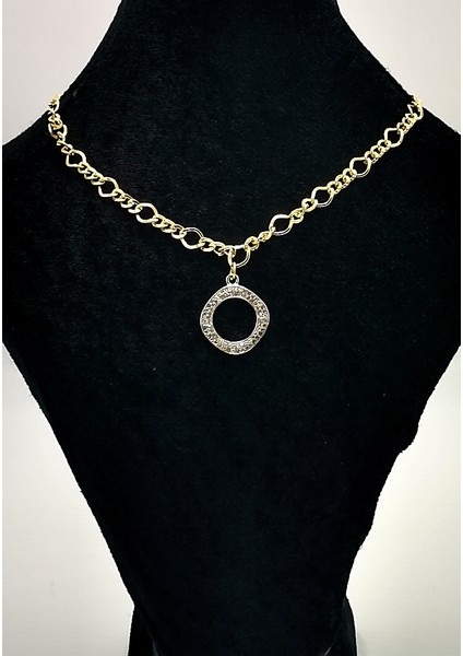 Gold Renk Zincir Figürlü Kararmaz Özel Tasarım Kolye