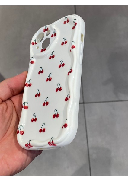 Iphone 13 ve 14 Uyumlu Kiraz Desenli Koruyucu Silikon Kılıf fiyatları