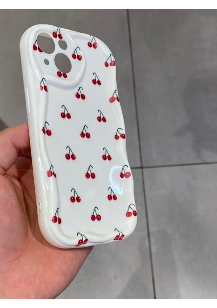 Iphone 13 ve 14 Uyumlu Kiraz Desenli Koruyucu Silikon Kılıf modelleri