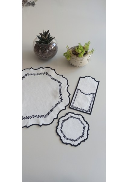 Spring Siyah 18 Parça Linen Kumaş Amerikan Servis Seti modelleri