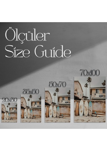 Sahil Evi Surf Tahtaları Plaj Manzarası Tablosu modelleri