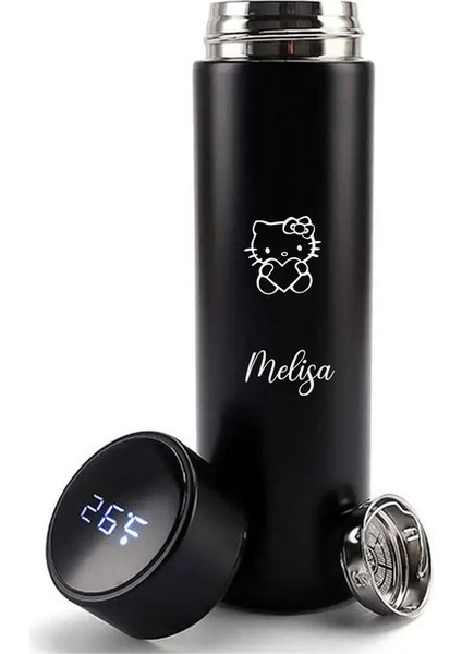 Kişiye Özel 500ML Dijital Göstergeli 304 Çelik Hello Kitty Baskılı Akıllı Termos - Isı Korumalı Şişe fiyatları