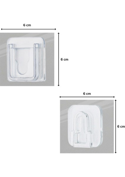 Eşya Sabitleme Askısı 10 Çift Şeffaf Çift Taraflı Yapışkanlı Geçmeli Klips (5047) indirimleri