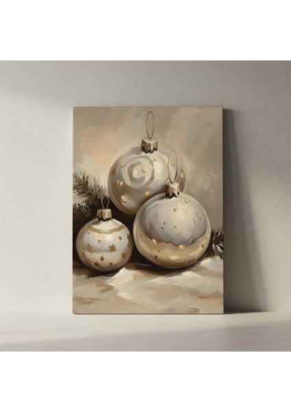 Şık Noel Süsleri Yağlıboya Tablosu fiyatları