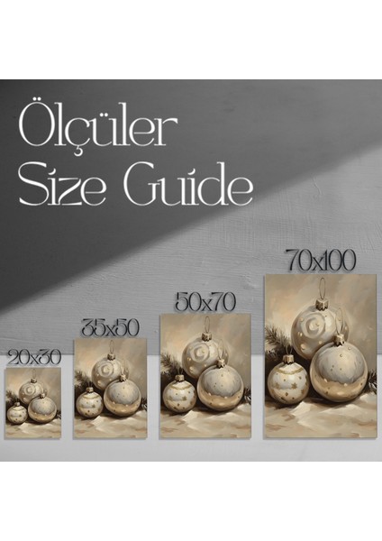 Şık Noel Süsleri Yağlıboya Tablosu modelleri