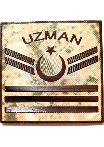 Kamuflaj Jandarma Komando 3 Kademeli Uzman Çavuş 3D Rütbesi Çift, 2025 Yeni Tip, Cırtlı